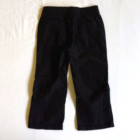 old navy basic black straight leg roll-tab casual pants 2T toddler unisex - Picture 6 of 8